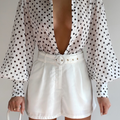 FLEETWOOD BLOUSE - WHITE POLKA