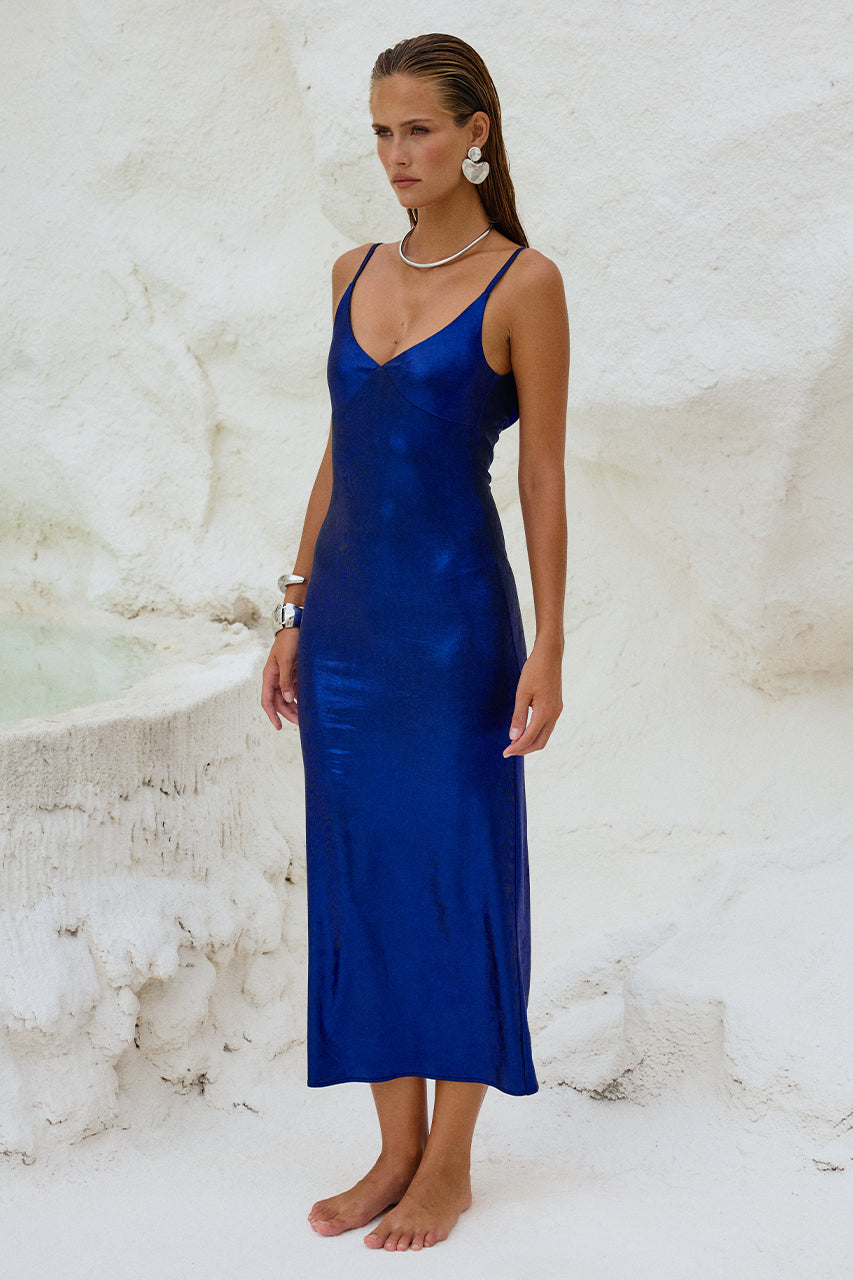 HALO LONG MIDI DRESS - AZURE - 240416_RUNAWAYTHELABEL_WATERSTUDIO95281