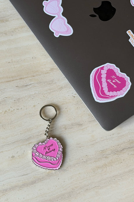 10 YEAR ANNIVERSARY CAKE KEYRING - MULTI