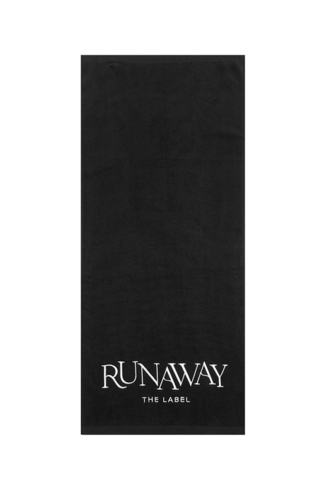 EMBROIDERED GYM TOWEL - BLACK