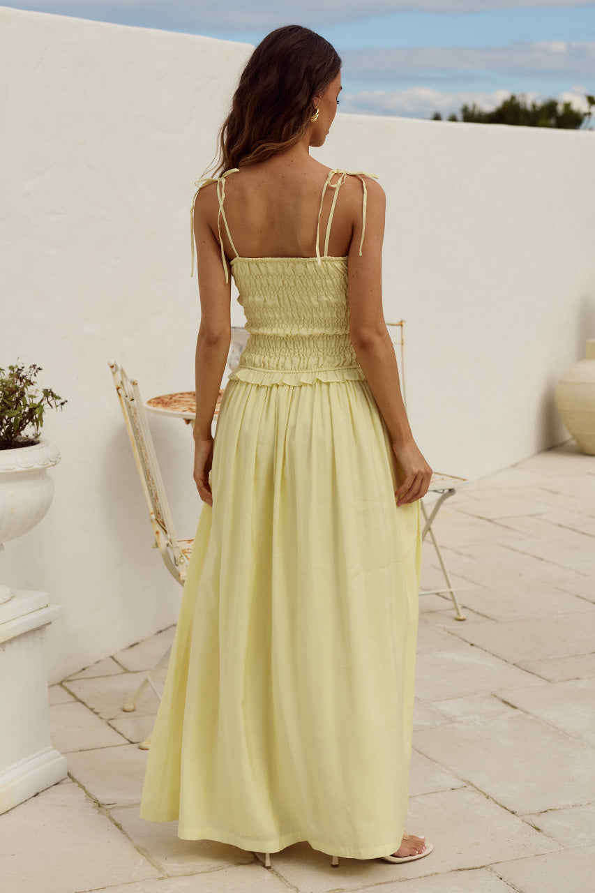 ADDISON RUCHED BODY MAXI DRESS - BUTTER - ADDISONRUCHEDBODYMAXIDRESS-BUTTER-5