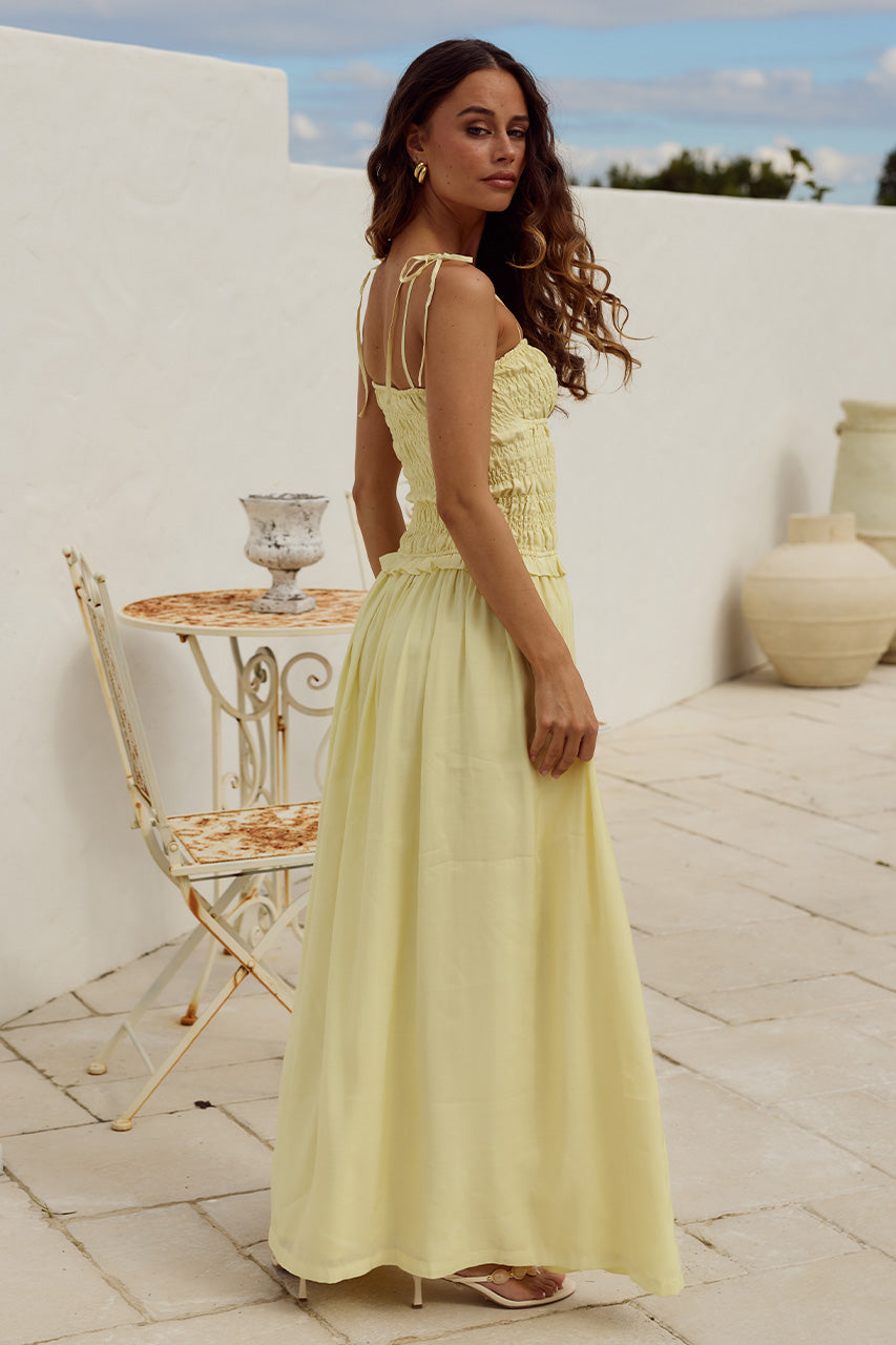 ADDISON RUCHED BODY MAXI DRESS - BUTTER - ADDISONRUCHEDBODYMAXIDRESS-BUTTER-6