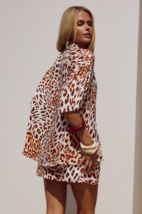 ADELYN MINI SKIRT - TIKANI LEOPARD