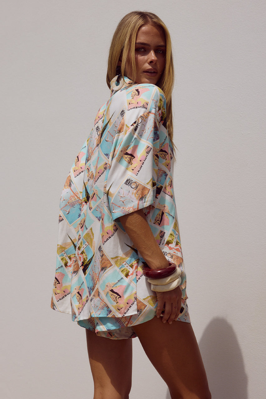 ADELYN SHIRT - VACAY AQUA