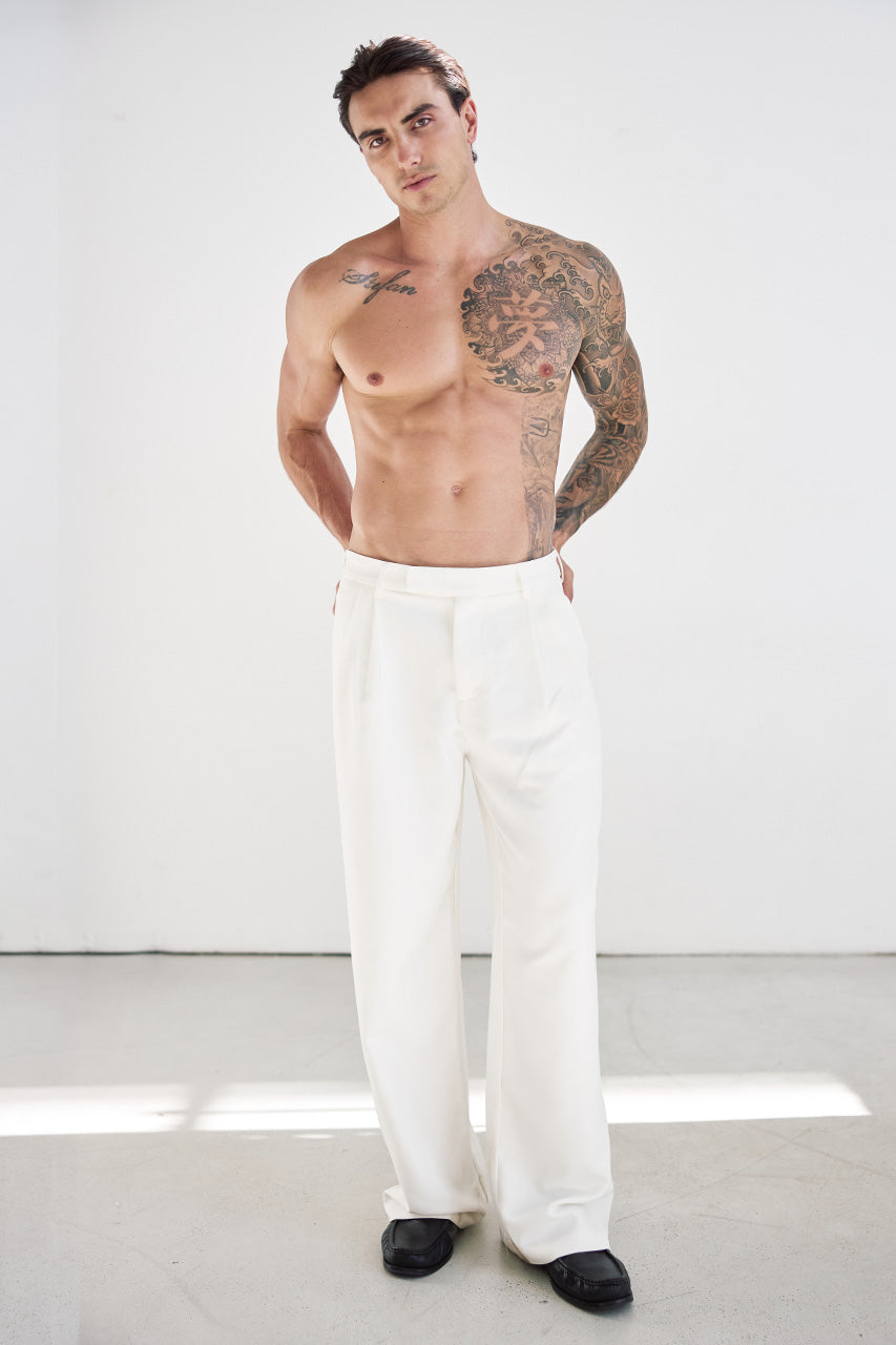 ALESSIO WIDE LEG TAILORED PANT - CREAM - ALESSIOWIDELEGTAILOREDPANT-CREAM-5