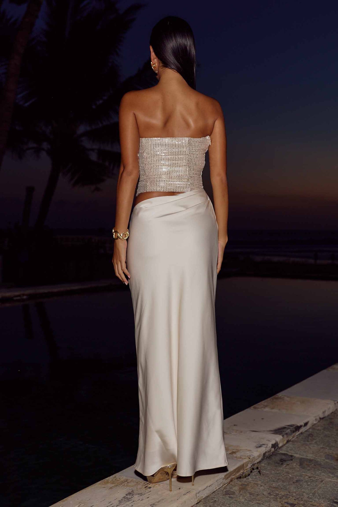 AMABEL STRAPLESS CUTOUT MAXI DRESS - SHELL