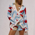 AMOREE LONG SLEEVE WRAP SHIRT - AMOREE RED