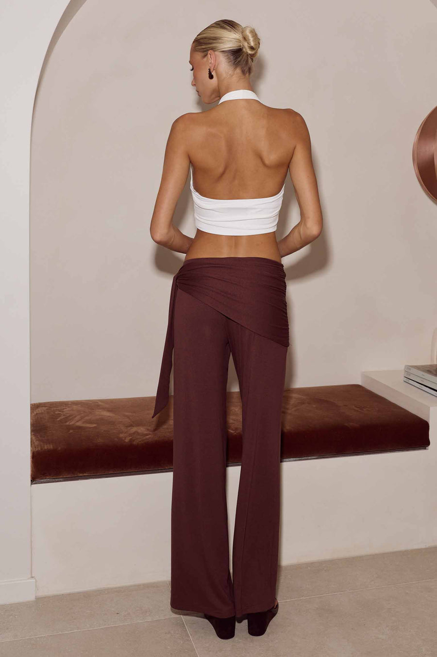 TOLANI SIDE TIE PANTS - ESPRESSO