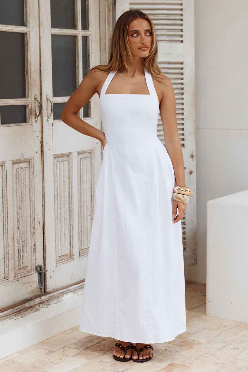 ANDORA HALTER MAXI DRESS - WHITE XXL - ANDORAHALTERMAXIDRESS-WHITE-1