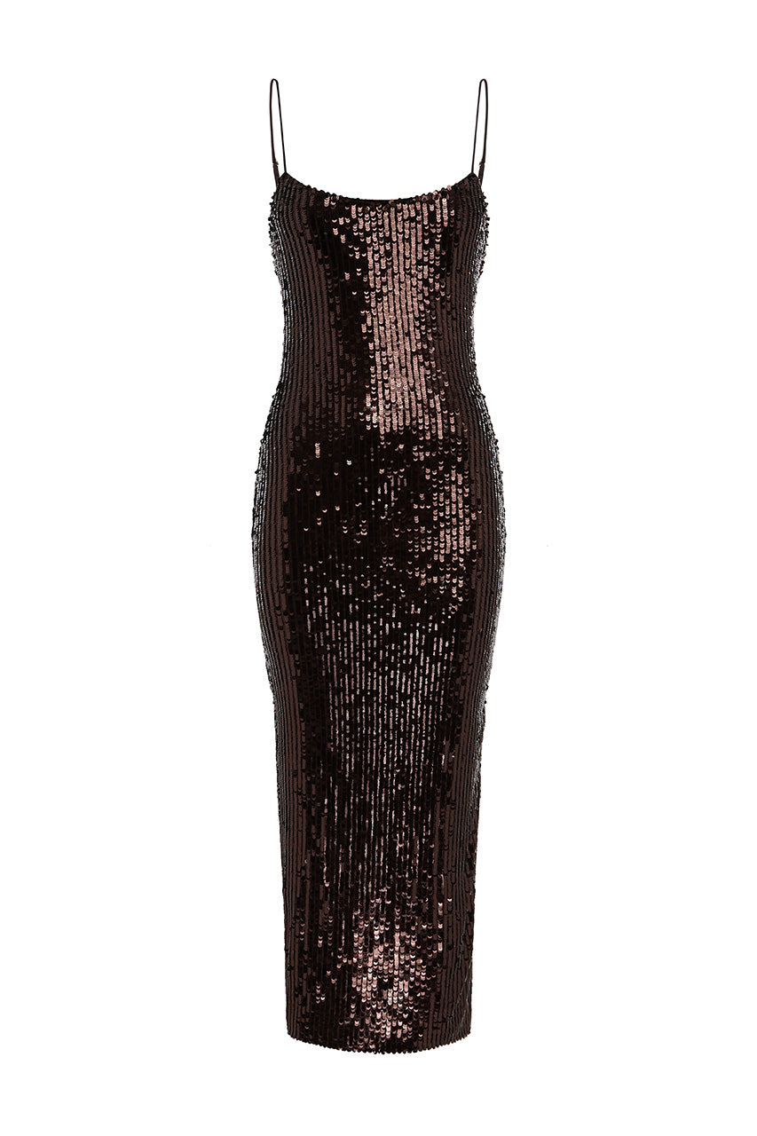 ANETTE SEQUIN MIDI DRESS - CHOCOLATE - ANETTESEQUINMIDIDRESS-CHOCOLATE-09