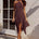 ANGELINE HANDKERCHIEF MINI DRESS - CHOCOLATE