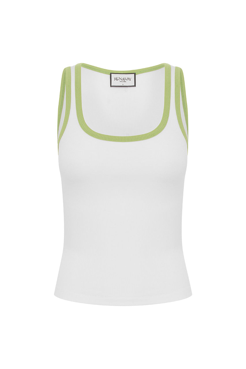 ANGELO SCOOP TANK - WHITE/KIWI XXL - ANGELOTANKKIWIXWHITE