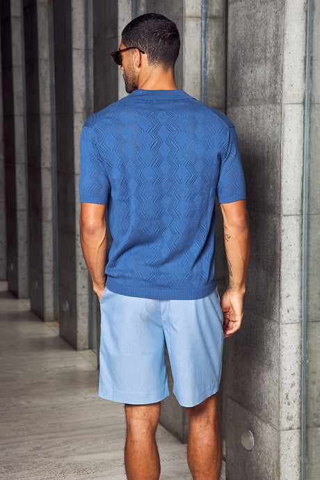 ANTHONY SHORT SLEEVE KNIT TOP - STEEL