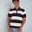 ANTONY ZIP POLO KNIT TOP - CHOCOLATE/SAND