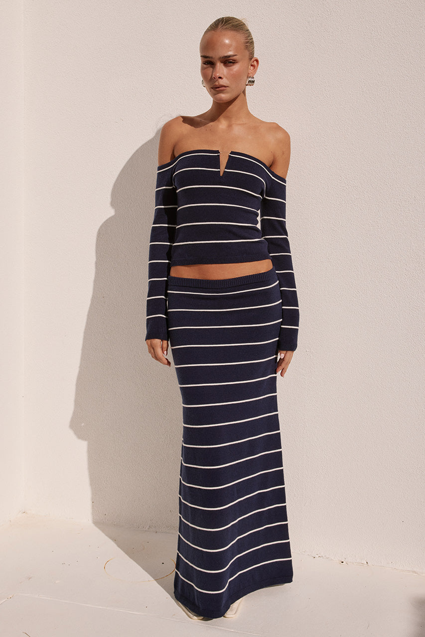 ANYA KNIT MAXI SKIRT - NAVY STRIPE XXL - ANYASLEECEDKNITTOPXANYAKNITMAXISKIRT-NAVYSTRIPE-03