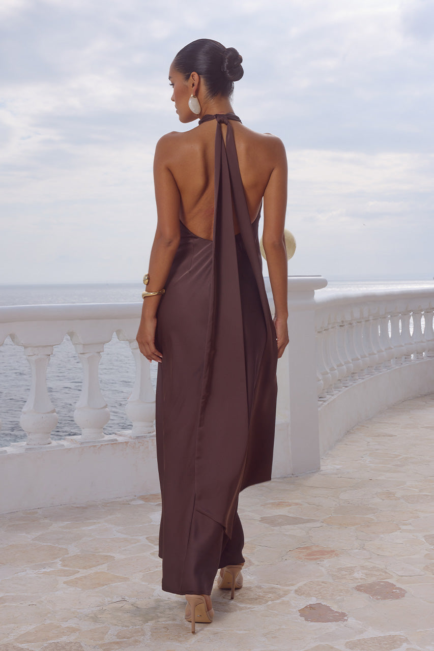 ARABELLE HIGH NECK MAXI DRESS - BITTER CHOCOLATE - ARABELLEHIGHNECKMAXIDRESS-BITTERCHOCOLATE_2