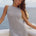 ARIYA SLEEVELESS MINI DRESS - SILVER METALLIC