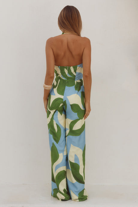 ARLETTE HALTER JUMPSUIT  - AMOREE BLUE