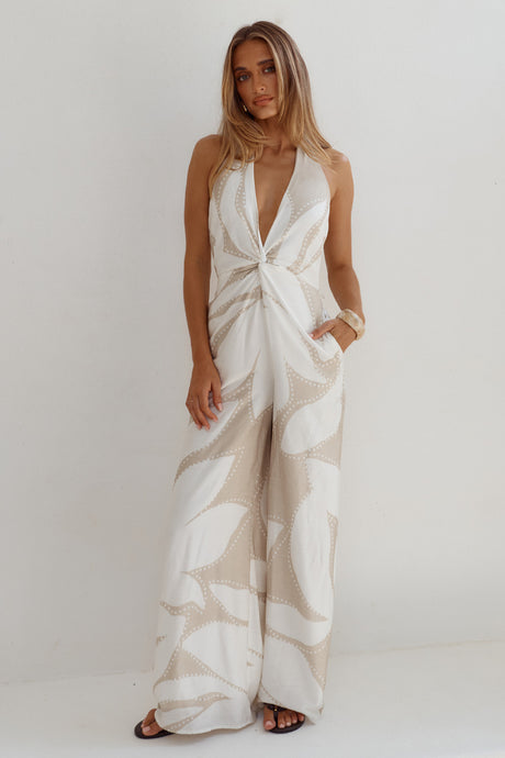 ARLETTE HALTER JUMPSUIT  - ARLETTE SAND