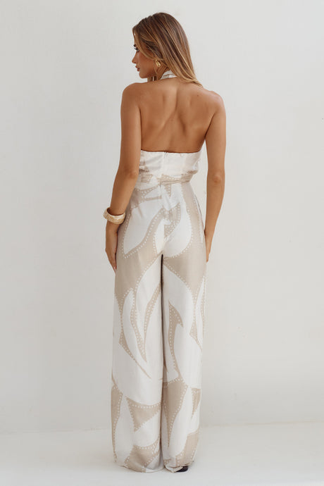 ARLETTE HALTER JUMPSUIT  - ARLETTE SAND
