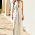 ARLETTE HALTER JUMPSUIT  - WHITE