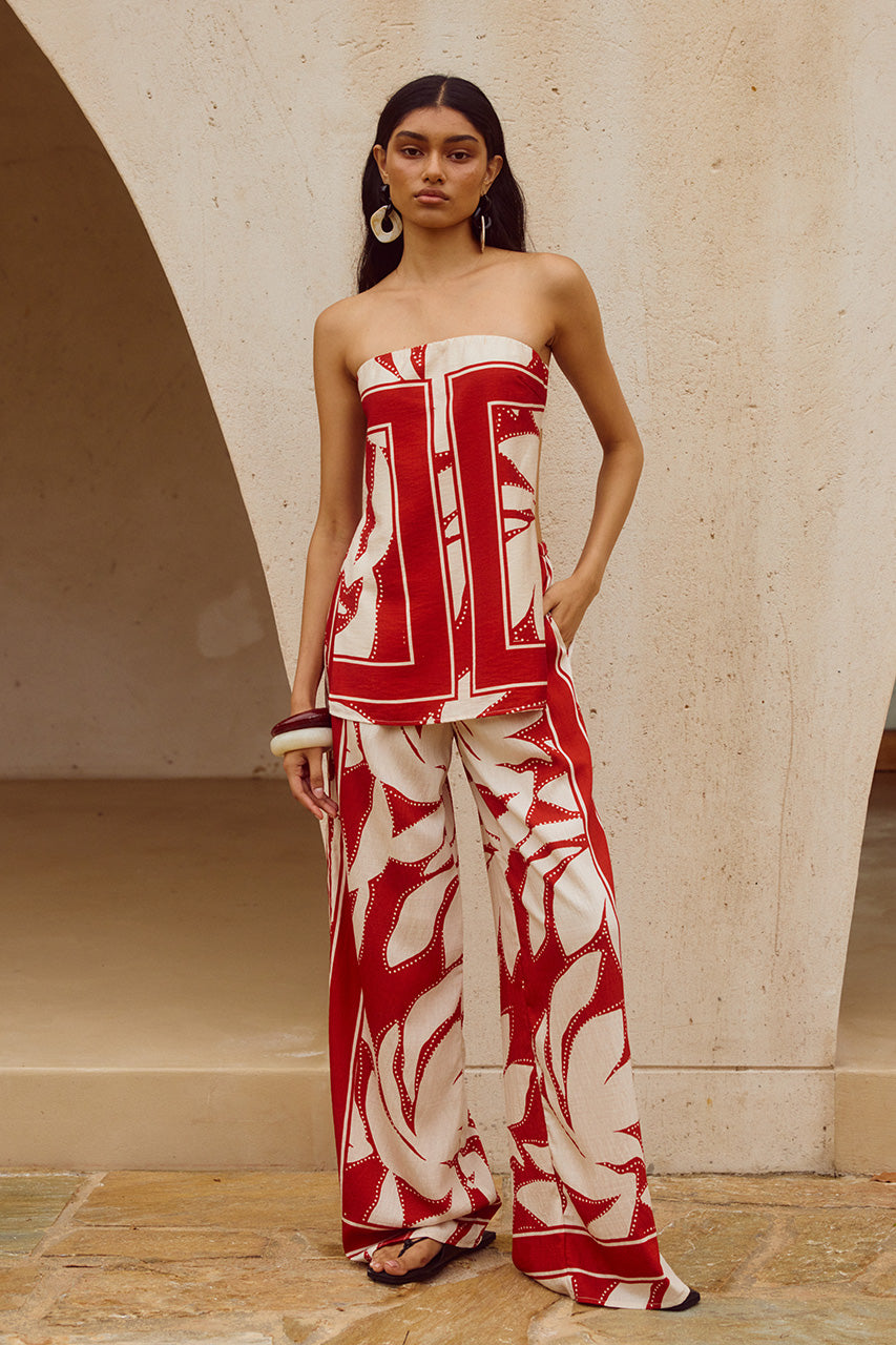 ARLETTE PALAZZO PANT - ARLETTE RED XXL - ARLETTESTRAPLESSTOPARLETTEREDxARLETTEPALAZZOPANT