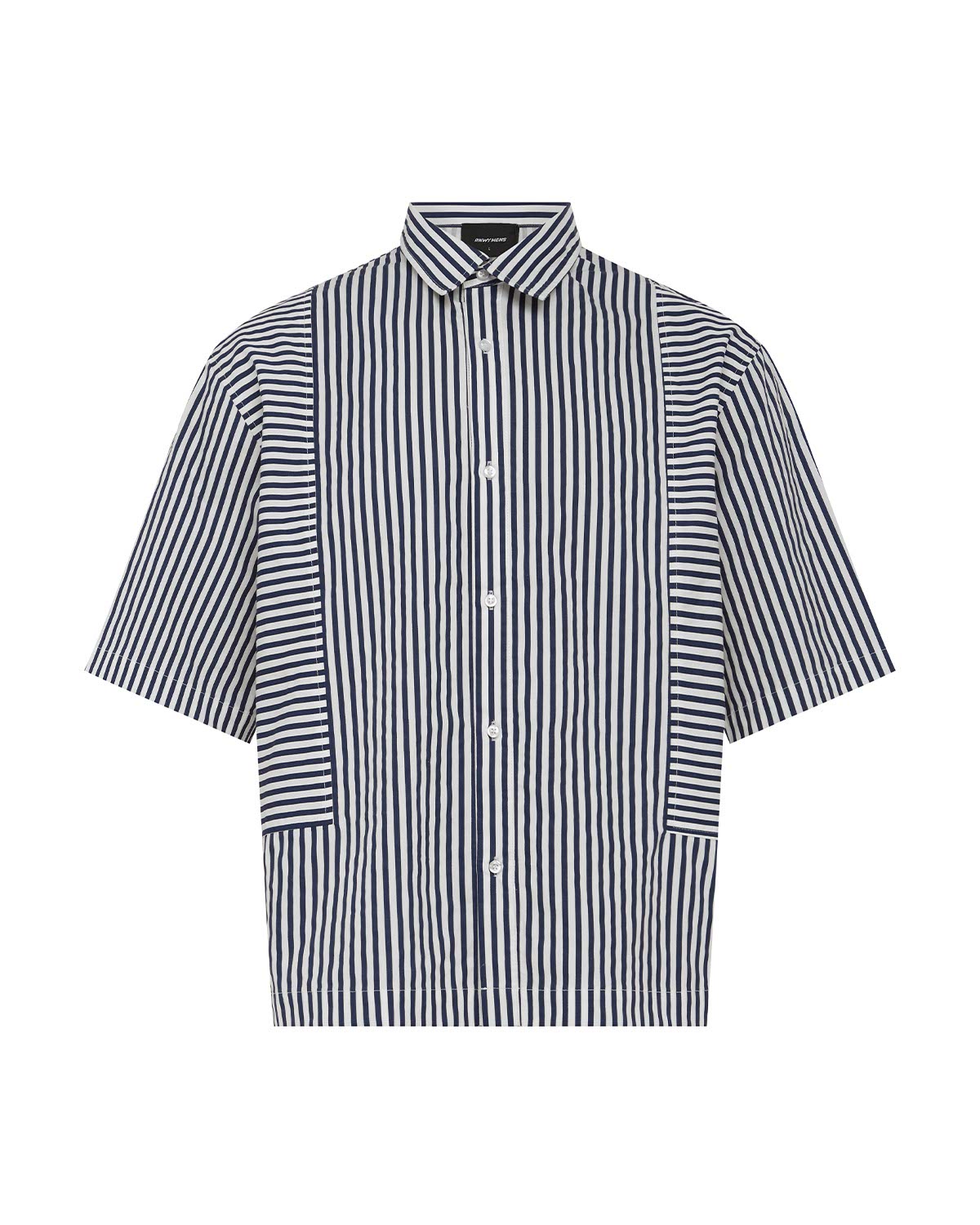 ARTEM SHORT SLEEVE SHIRT - WHITE/NAVY STRIPE - ARTEMSHORTSLEEVESHIRT-WHITENAVYSTRIPE