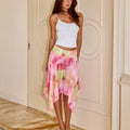 ASHA HANDKERCHIEF MIDI SKIRT - SORELLA PINK