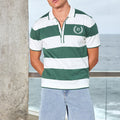 ASPIN SHORT SLEEVE POLO KNIT TOP - KHAKI/WHITE