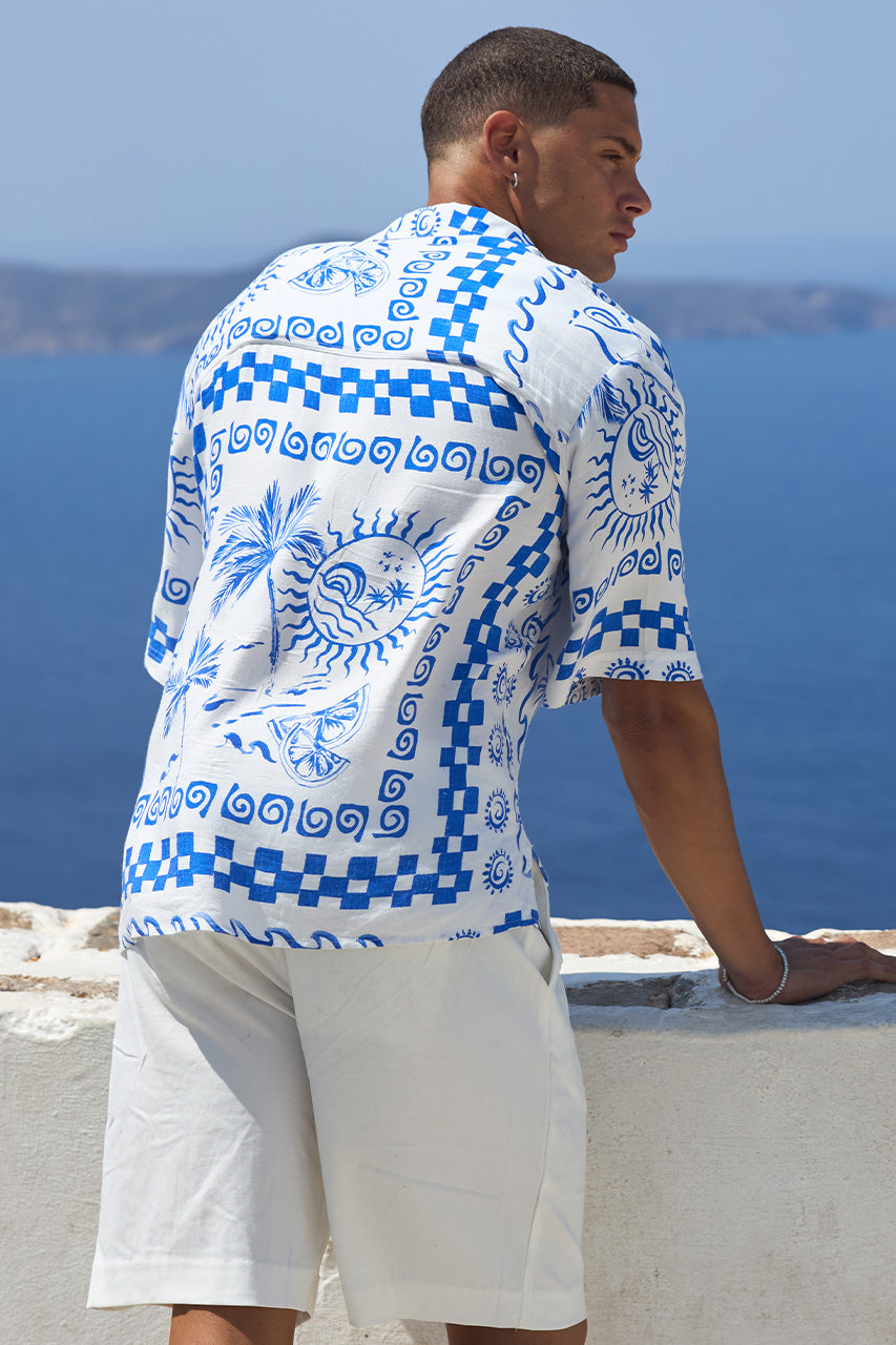 ASTLEY SHIRT - WHITE/BLUE