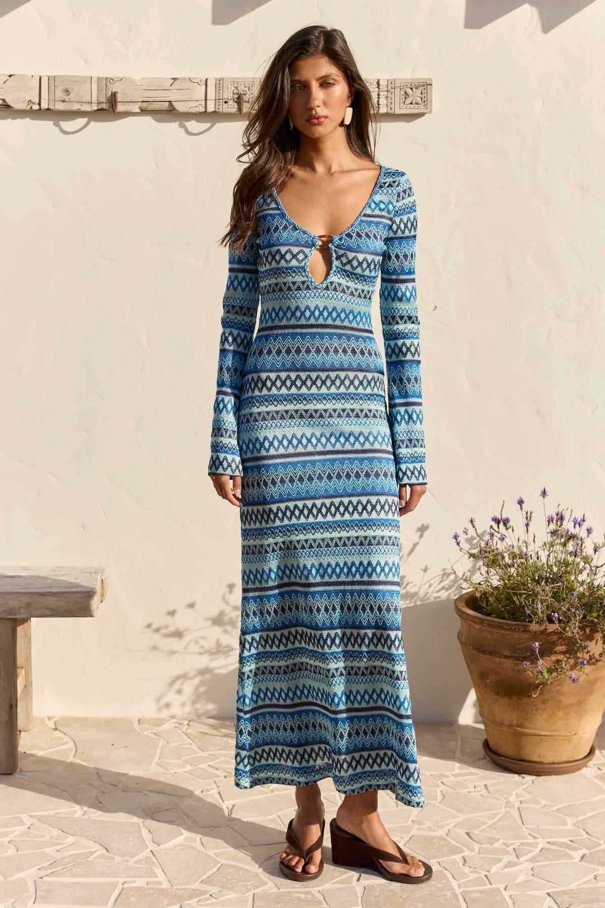 ASTRA LONG SLEEVE MAXI DRESS - ROMMI BLUE - ASTRALONGSLEEVEMAXIDRESS-ROMMIBLUE