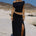 AVANNI RUCHED LOW WAIST MAXI SKIRT - GRANITE