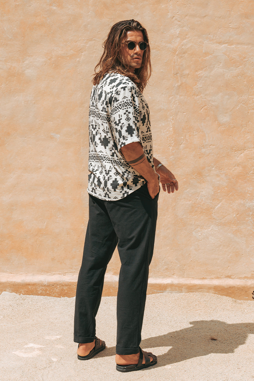 AZAR TOP - SAND/BLACK - AZARSHIRTPRINT_2