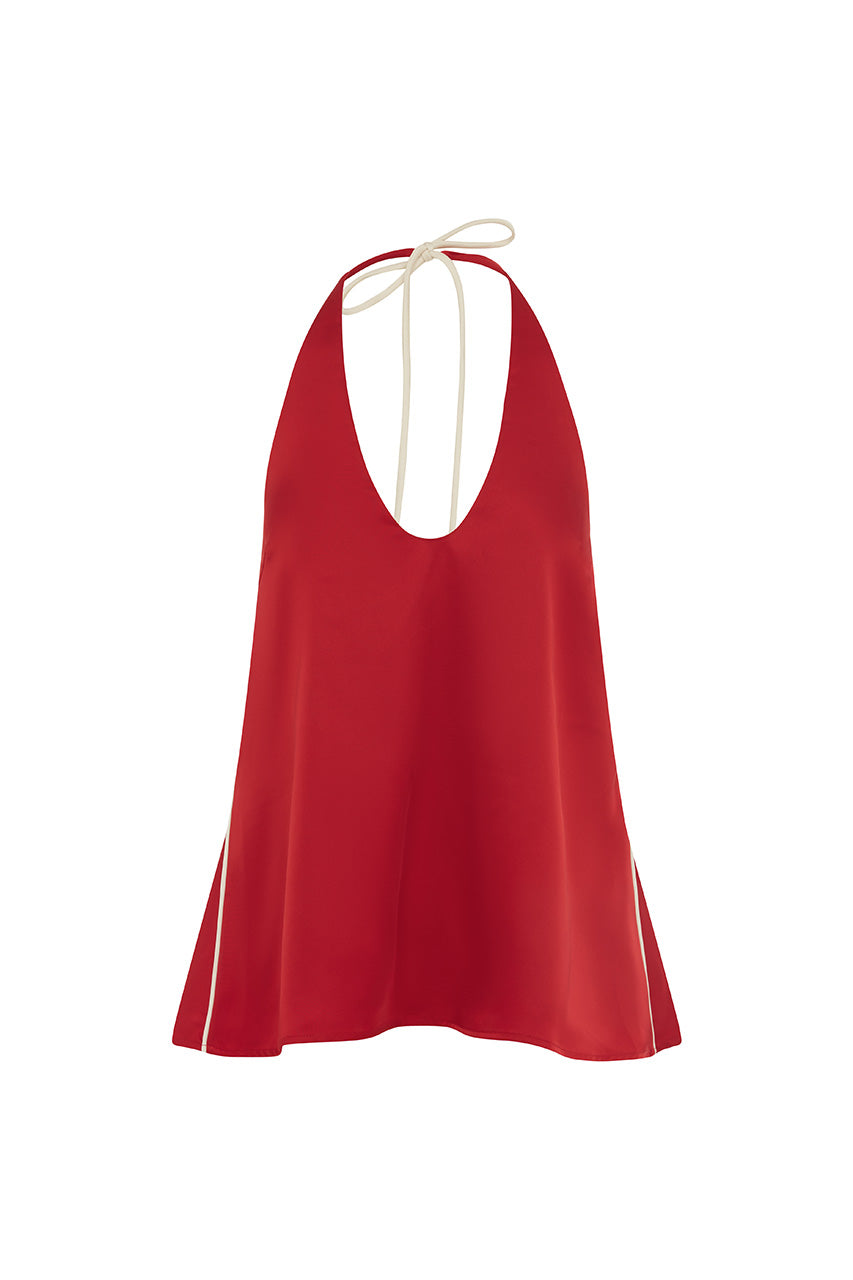 BAILIE HALTER TOP - RED - BAILIEHALTERTOP