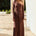 BIANCA ONE SHOULDER MAXI DRESS - CHOCOLATE