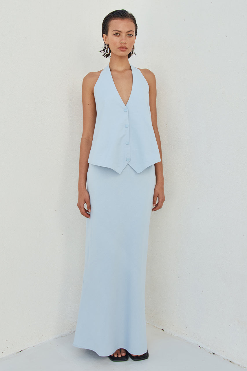 BRIONI MAXI SKIRT - SKY BLUE XXL - BRIONI-TOP-SKY-BLUE-x-BRIONI-SKIRT-SKY-BLUE