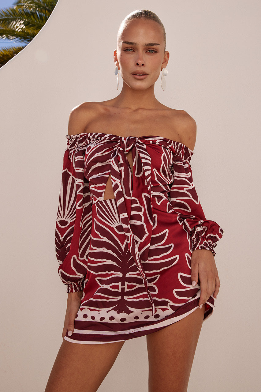 BRODIE OFF SHOULDER MINI DRESS - BRODIE RED XXL - BRODIEOFFSHOULDERMINIDRESS-BRODIERED-2