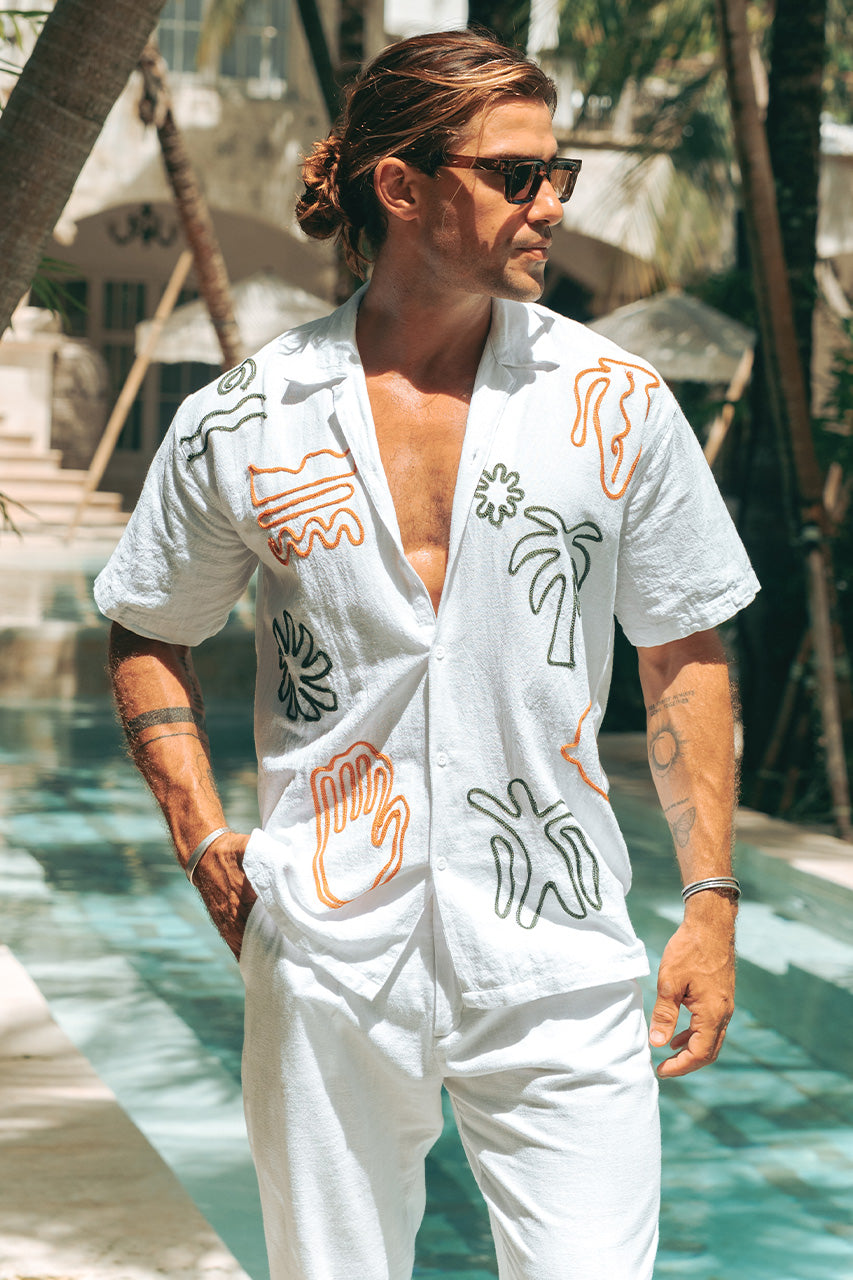 BRODIE SHORT SLEEVE SHIRT - WHITE - BRODIESHORTSLEEVESHIRT
