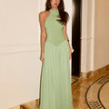 CALIANA HIGH NECK MAXI DRESS - FERN