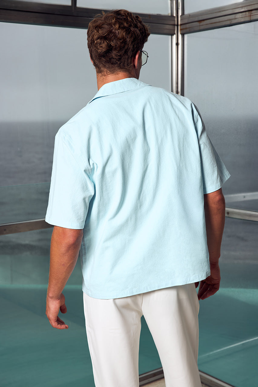CALLUM SHORT SLEEVE SHIRT - SKY BLUE - CALLUMSHORTSLEEVESHIRT-SKYBLUE-1