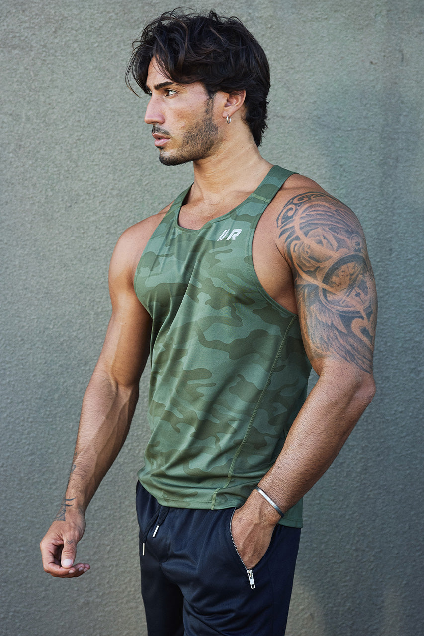 CAMEO FITTED TANK TOP - CAMO