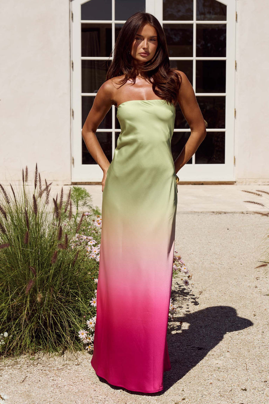 CELESTE STRAPLESS MAXI DRESS - PETAL OMBRE - CELESTESTRAPLESSMAXIDRESS-PETALOMBRE