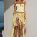 TULIA FLOUNCE MIDI SKIRT - SURI YELLOW