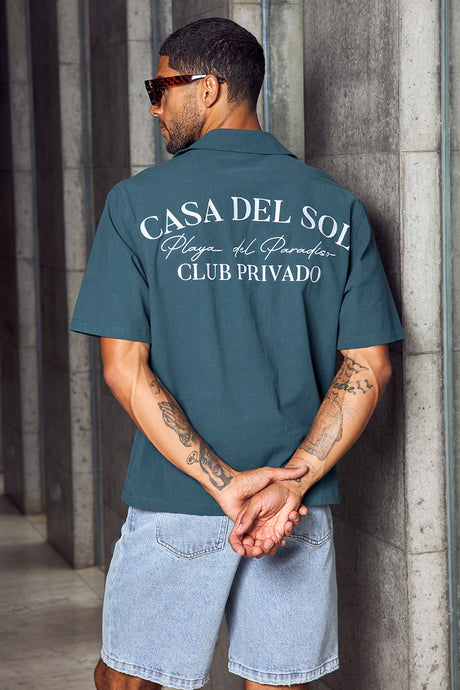 CILLIAN SHORT SLEEVE SHIRT - EMERALD