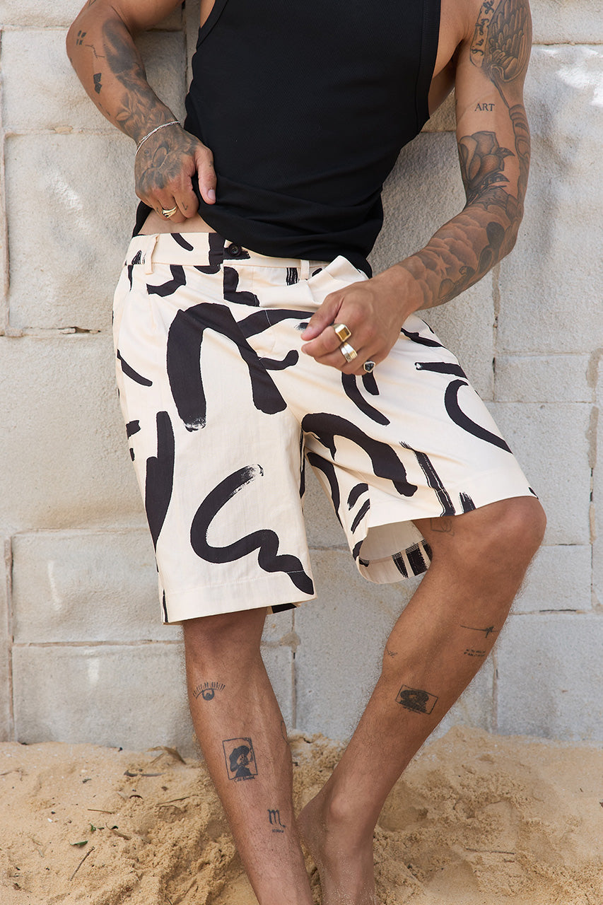 COLTON TAILORED SHORTS - SAND/BLACK - COLTONTAILOREDSHORTS-YORKSAND-1