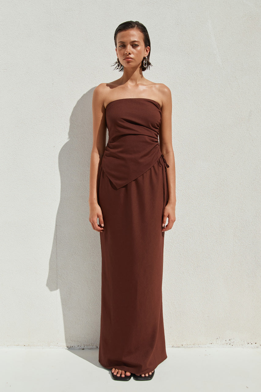 COMALIE MAXI SKIRT - CHOCOLATE - COMALIETOPCHOCOLATExCOMALIEMAXISKIRTCHOCOLATE