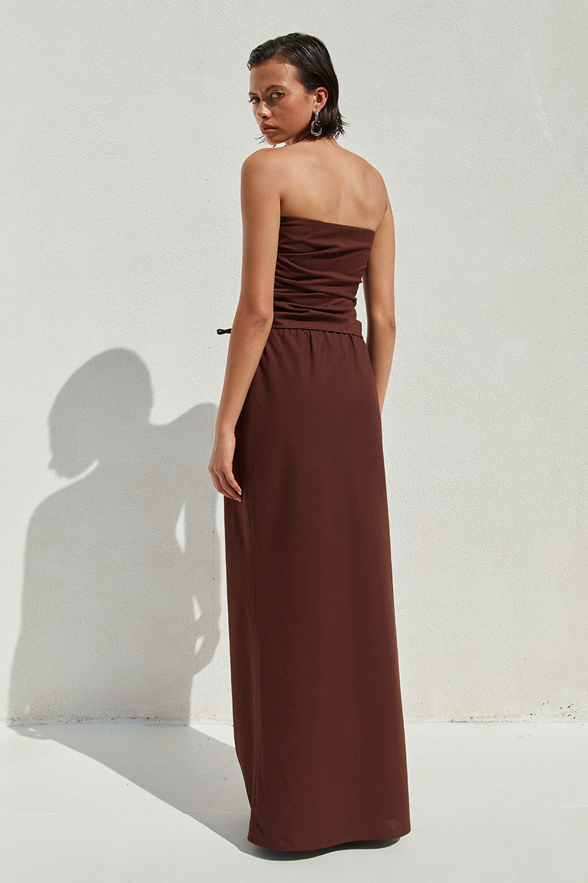 COMALIE MAXI SKIRT - CHOCOLATE - COMALIETOPCHOCOLATExCOMALIEMAXISKIRTCHOCOLATE_3_027292f8-6f08-4263-aeb3-db385d986854