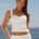 MEDINA RUCHED SEQUIN TOP - OFF WHITE