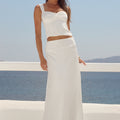 MEDINA LOW WAIST MAXI SKIRT - OFF WHITE