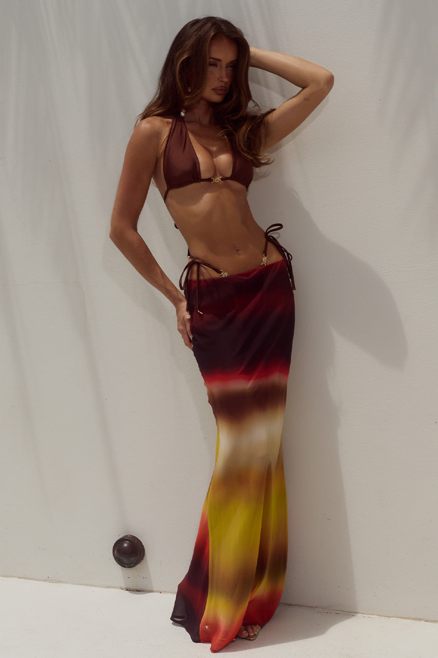 CYRUS LOW WAIST SHEER MAXI SKIRT - ANABELL RED - CUBAHALTERBIKINITOPXCUBASIDETIEBIKINIBOTTOM-COCOXCYRUSLOWWAISTSHEERMAXISKIRT-ANABELLRED-6